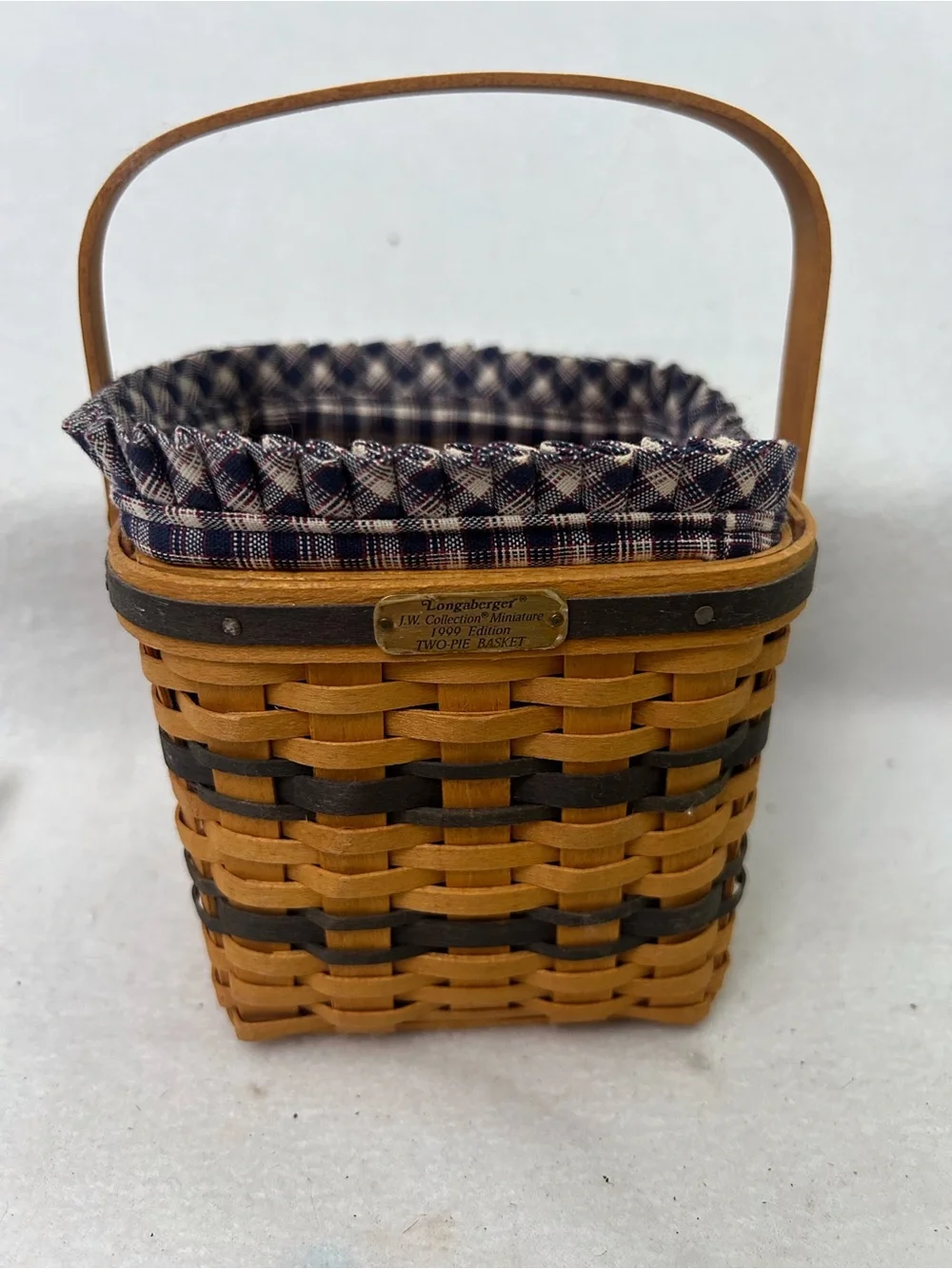 Longaberger 1999 JW Collection Miniature Two Pie Basket
